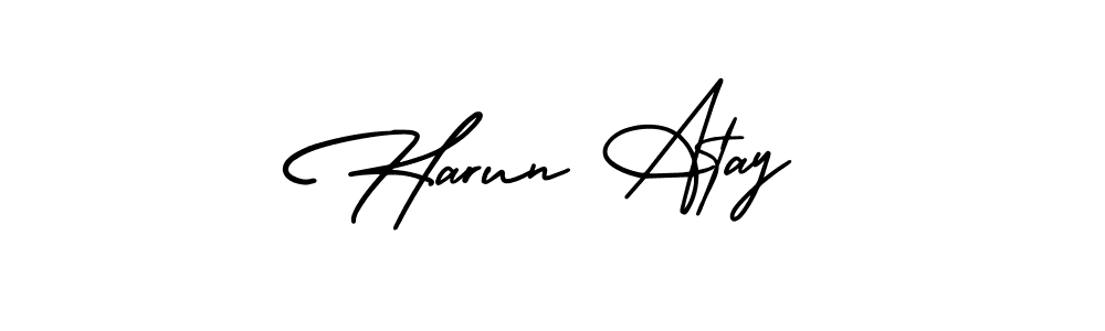 Similarly AmerikaSignatureDemo-Regular is the best handwritten signature design. Signature creator online .You can use it as an online autograph creator for name Harun Atay. Harun Atay signature style 3 images and pictures png