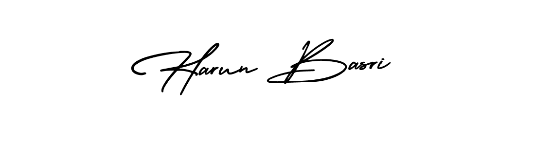 The best way (AmerikaSignatureDemo-Regular) to make a short signature is to pick only two or three words in your name. The name Harun Basri include a total of six letters. For converting this name. Harun Basri signature style 3 images and pictures png