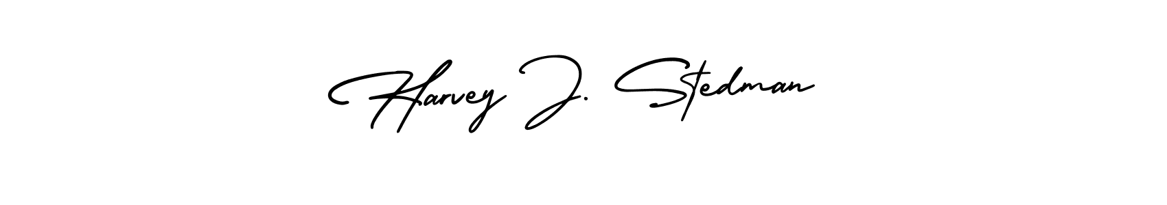 Use a signature maker to create a handwritten signature online. With this signature software, you can design (AmerikaSignatureDemo-Regular) your own signature for name Harvey J. Stedman. Harvey J. Stedman signature style 3 images and pictures png