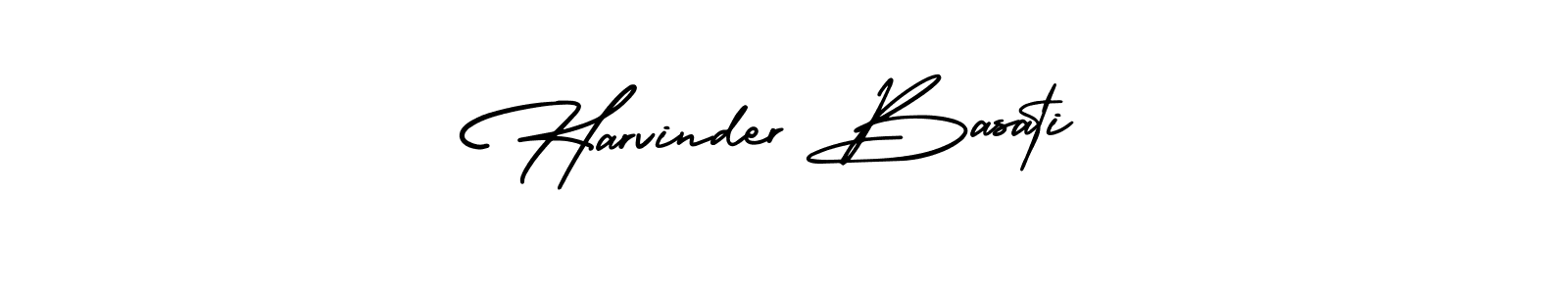 You should practise on your own different ways (AmerikaSignatureDemo-Regular) to write your name (Harvinder Basati) in signature. don't let someone else do it for you. Harvinder Basati signature style 3 images and pictures png