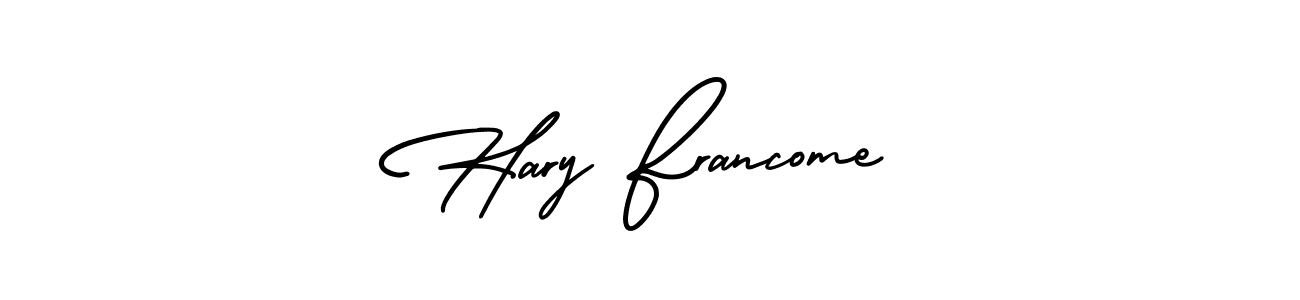 AmerikaSignatureDemo-Regular is a professional signature style that is perfect for those who want to add a touch of class to their signature. It is also a great choice for those who want to make their signature more unique. Get Hary Francome name to fancy signature for free. Hary Francome signature style 3 images and pictures png