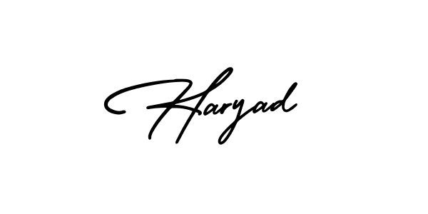 How to make Haryad name signature. Use AmerikaSignatureDemo-Regular style for creating short signs online. This is the latest handwritten sign. Haryad signature style 3 images and pictures png