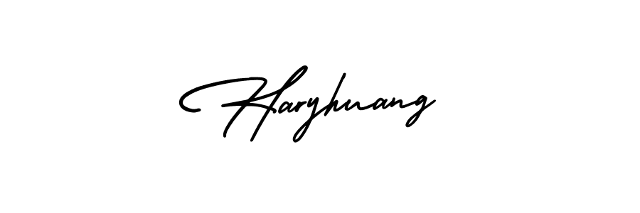 How to make Haryhuang name signature. Use AmerikaSignatureDemo-Regular style for creating short signs online. This is the latest handwritten sign. Haryhuang signature style 3 images and pictures png