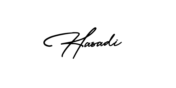 The best way (AmerikaSignatureDemo-Regular) to make a short signature is to pick only two or three words in your name. The name Hasadi include a total of six letters. For converting this name. Hasadi signature style 3 images and pictures png