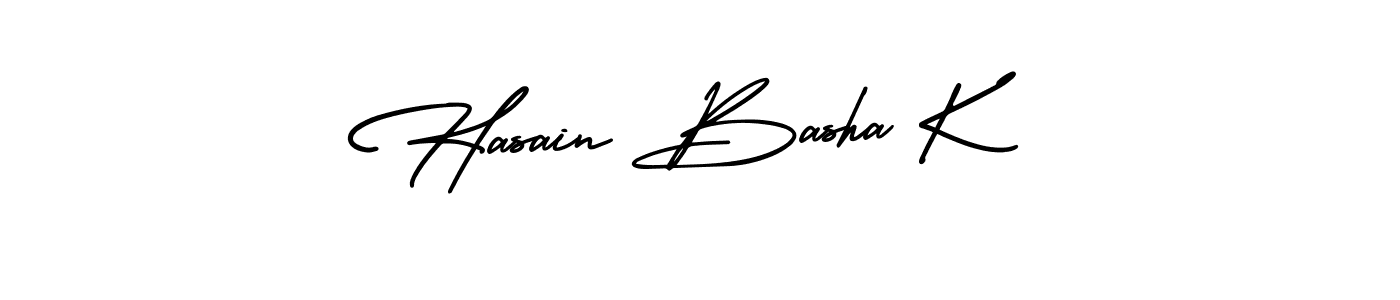 Create a beautiful signature design for name Hasain Basha K. With this signature (AmerikaSignatureDemo-Regular) fonts, you can make a handwritten signature for free. Hasain Basha K signature style 3 images and pictures png