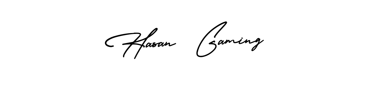 Make a beautiful signature design for name Hasan  Gaming. With this signature (AmerikaSignatureDemo-Regular) style, you can create a handwritten signature for free. Hasan  Gaming signature style 3 images and pictures png