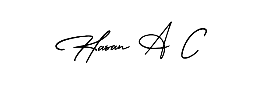 Use a signature maker to create a handwritten signature online. With this signature software, you can design (AmerikaSignatureDemo-Regular) your own signature for name Hasan A C. Hasan A C signature style 3 images and pictures png