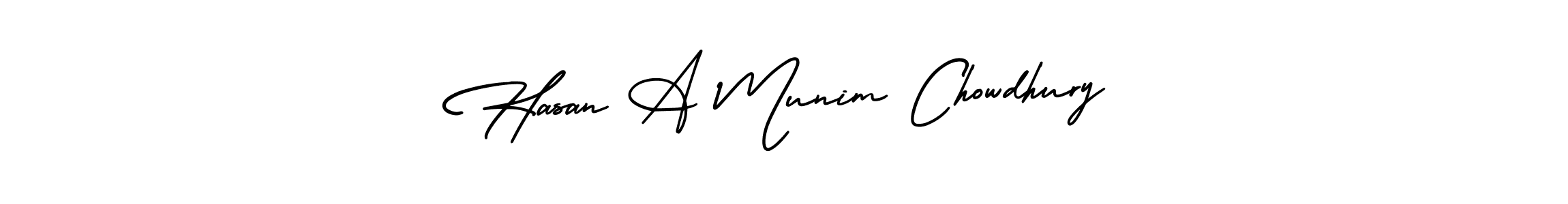 How to make Hasan A Munim Chowdhury name signature. Use AmerikaSignatureDemo-Regular style for creating short signs online. This is the latest handwritten sign. Hasan A Munim Chowdhury signature style 3 images and pictures png