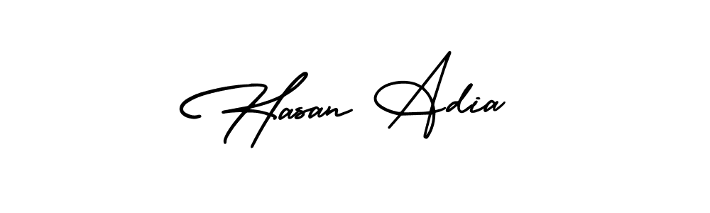 Use a signature maker to create a handwritten signature online. With this signature software, you can design (AmerikaSignatureDemo-Regular) your own signature for name Hasan Adia. Hasan Adia signature style 3 images and pictures png