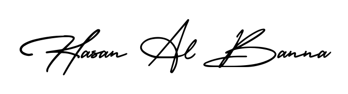 How to make Hasan Al Banna name signature. Use AmerikaSignatureDemo-Regular style for creating short signs online. This is the latest handwritten sign. Hasan Al Banna signature style 3 images and pictures png