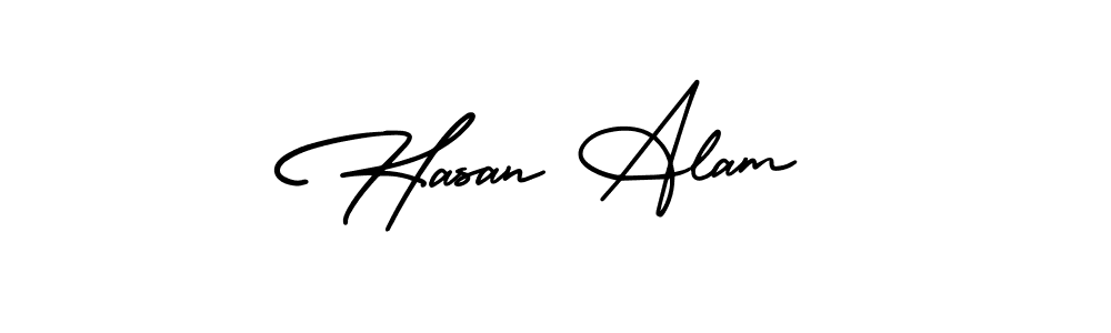 How to Draw Hasan Alam signature style? AmerikaSignatureDemo-Regular is a latest design signature styles for name Hasan Alam. Hasan Alam signature style 3 images and pictures png