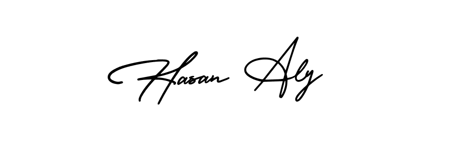Make a beautiful signature design for name Hasan Aly. With this signature (AmerikaSignatureDemo-Regular) style, you can create a handwritten signature for free. Hasan Aly signature style 3 images and pictures png