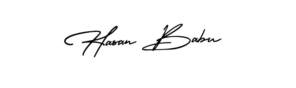 How to make Hasan Babu name signature. Use AmerikaSignatureDemo-Regular style for creating short signs online. This is the latest handwritten sign. Hasan Babu signature style 3 images and pictures png