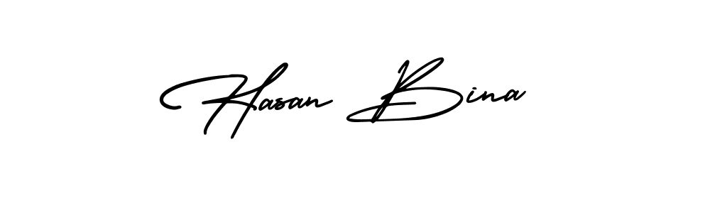 Make a beautiful signature design for name Hasan Bina. With this signature (AmerikaSignatureDemo-Regular) style, you can create a handwritten signature for free. Hasan Bina signature style 3 images and pictures png