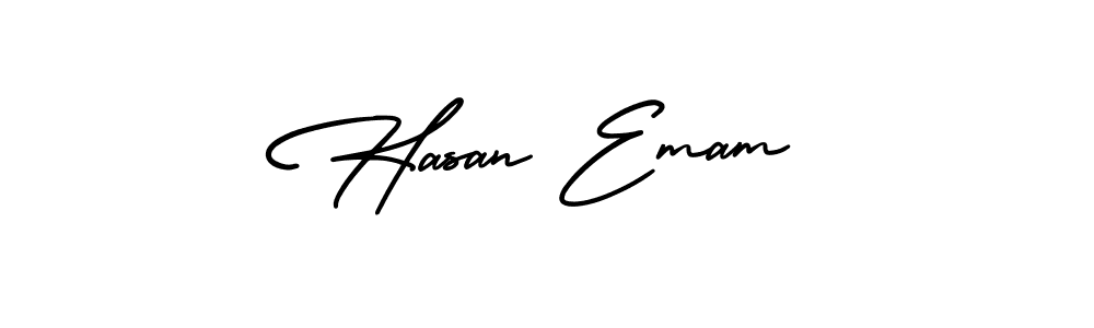 This is the best signature style for the Hasan Emam name. Also you like these signature font (AmerikaSignatureDemo-Regular). Mix name signature. Hasan Emam signature style 3 images and pictures png