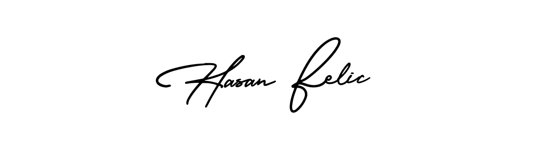 Make a beautiful signature design for name Hasan Felic. With this signature (AmerikaSignatureDemo-Regular) style, you can create a handwritten signature for free. Hasan Felic signature style 3 images and pictures png