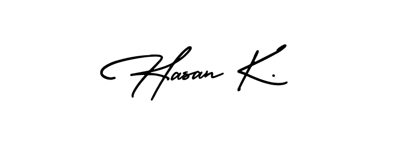 Also You can easily find your signature by using the search form. We will create Hasan K. name handwritten signature images for you free of cost using AmerikaSignatureDemo-Regular sign style. Hasan K. signature style 3 images and pictures png