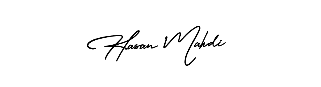 The best way (AmerikaSignatureDemo-Regular) to make a short signature is to pick only two or three words in your name. The name Hasan Mahdi include a total of six letters. For converting this name. Hasan Mahdi signature style 3 images and pictures png