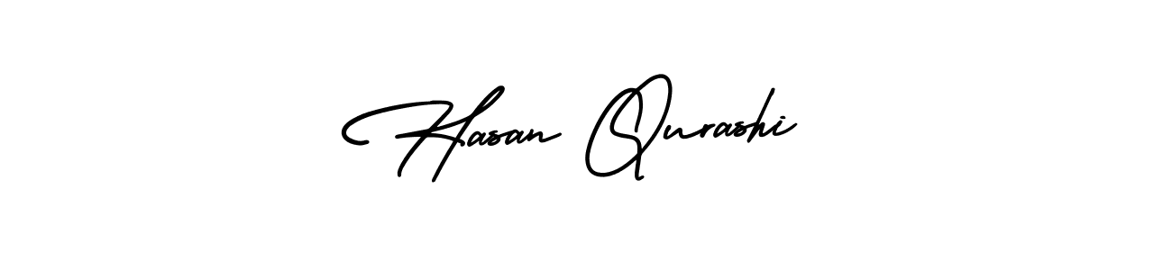 The best way (AmerikaSignatureDemo-Regular) to make a short signature is to pick only two or three words in your name. The name Hasan Qurashi include a total of six letters. For converting this name. Hasan Qurashi signature style 3 images and pictures png