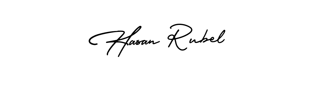 This is the best signature style for the Hasan Rubel name. Also you like these signature font (AmerikaSignatureDemo-Regular). Mix name signature. Hasan Rubel signature style 3 images and pictures png