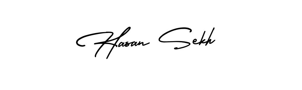 Hasan Sekh stylish signature style. Best Handwritten Sign (AmerikaSignatureDemo-Regular) for my name. Handwritten Signature Collection Ideas for my name Hasan Sekh. Hasan Sekh signature style 3 images and pictures png