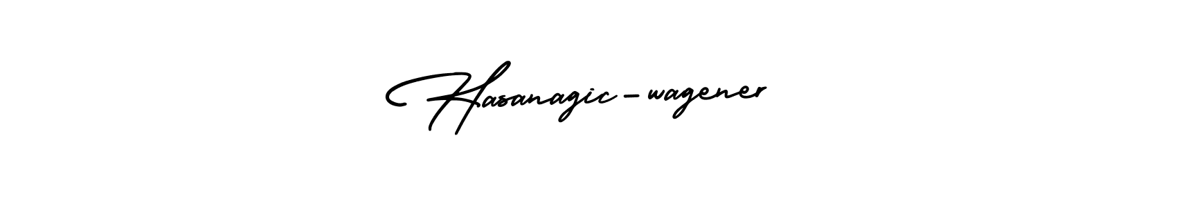 Hasanagic-wagener stylish signature style. Best Handwritten Sign (AmerikaSignatureDemo-Regular) for my name. Handwritten Signature Collection Ideas for my name Hasanagic-wagener. Hasanagic-wagener signature style 3 images and pictures png