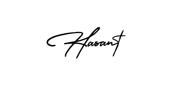 The best way (AmerikaSignatureDemo-Regular) to make a short signature is to pick only two or three words in your name. The name Hasant include a total of six letters. For converting this name. Hasant signature style 3 images and pictures png