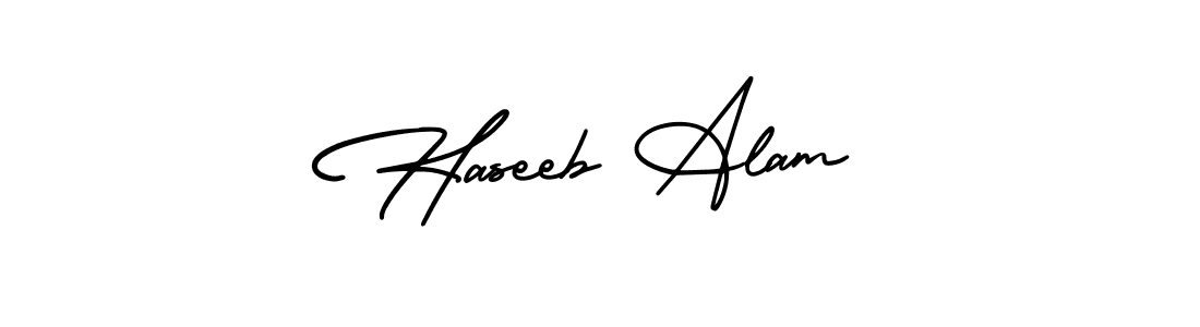 How to make Haseeb Alam signature? AmerikaSignatureDemo-Regular is a professional autograph style. Create handwritten signature for Haseeb Alam name. Haseeb Alam signature style 3 images and pictures png