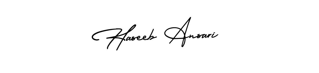 How to Draw Haseeb Ansari signature style? AmerikaSignatureDemo-Regular is a latest design signature styles for name Haseeb Ansari. Haseeb Ansari signature style 3 images and pictures png