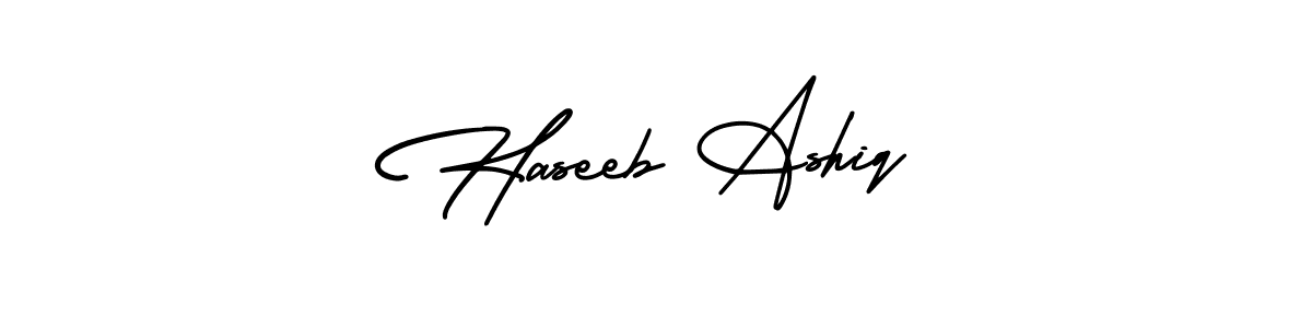 You can use this online signature creator to create a handwritten signature for the name Haseeb Ashiq. This is the best online autograph maker. Haseeb Ashiq signature style 3 images and pictures png