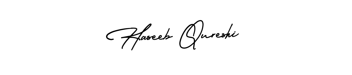 if you are searching for the best signature style for your name Haseeb Qureshi. so please give up your signature search. here we have designed multiple signature styles  using AmerikaSignatureDemo-Regular. Haseeb Qureshi signature style 3 images and pictures png
