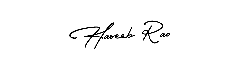 How to make Haseeb Rao name signature. Use AmerikaSignatureDemo-Regular style for creating short signs online. This is the latest handwritten sign. Haseeb Rao signature style 3 images and pictures png