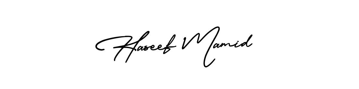 Make a beautiful signature design for name Haseef Mamid. With this signature (AmerikaSignatureDemo-Regular) style, you can create a handwritten signature for free. Haseef Mamid signature style 3 images and pictures png