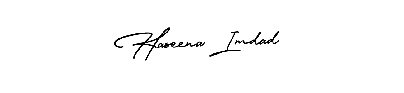 Haseena Imdad stylish signature style. Best Handwritten Sign (AmerikaSignatureDemo-Regular) for my name. Handwritten Signature Collection Ideas for my name Haseena Imdad. Haseena Imdad signature style 3 images and pictures png