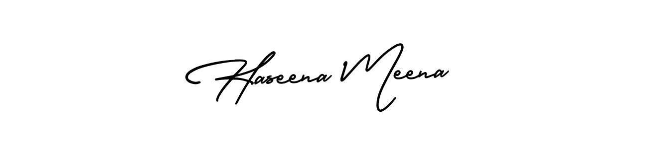 if you are searching for the best signature style for your name Haseena Meena. so please give up your signature search. here we have designed multiple signature styles  using AmerikaSignatureDemo-Regular. Haseena Meena signature style 3 images and pictures png