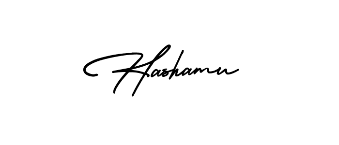 Make a beautiful signature design for name Hashamu. With this signature (AmerikaSignatureDemo-Regular) style, you can create a handwritten signature for free. Hashamu signature style 3 images and pictures png