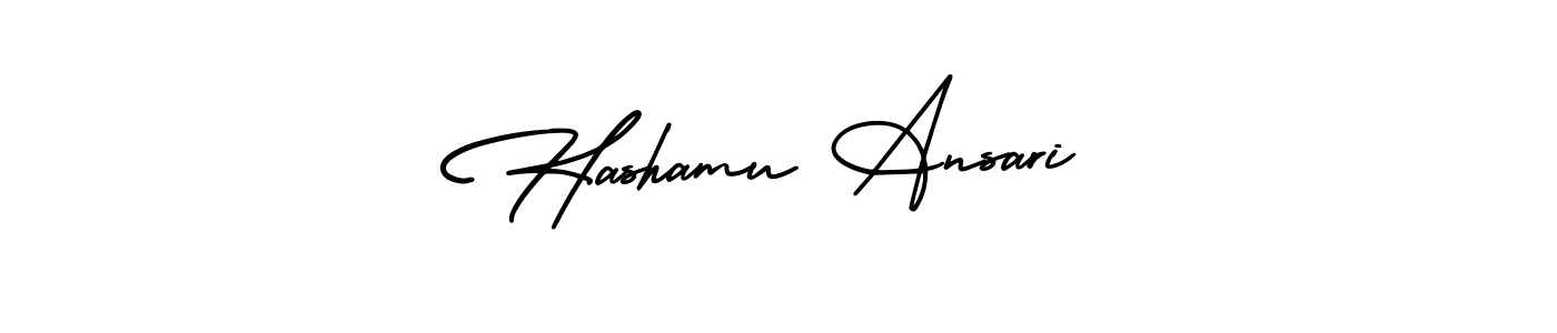 How to make Hashamu Ansari name signature. Use AmerikaSignatureDemo-Regular style for creating short signs online. This is the latest handwritten sign. Hashamu Ansari signature style 3 images and pictures png