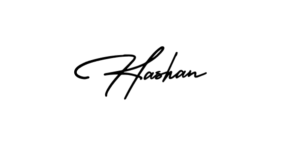 How to make Hashan name signature. Use AmerikaSignatureDemo-Regular style for creating short signs online. This is the latest handwritten sign. Hashan signature style 3 images and pictures png