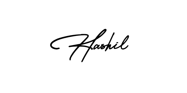 Design your own signature with our free online signature maker. With this signature software, you can create a handwritten (AmerikaSignatureDemo-Regular) signature for name Hashil. Hashil signature style 3 images and pictures png