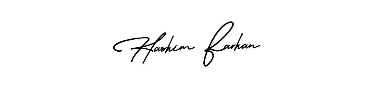 How to make Hashim Farhan name signature. Use AmerikaSignatureDemo-Regular style for creating short signs online. This is the latest handwritten sign. Hashim Farhan signature style 3 images and pictures png