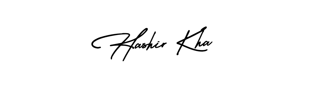 The best way (AmerikaSignatureDemo-Regular) to make a short signature is to pick only two or three words in your name. The name Hashir Kha include a total of six letters. For converting this name. Hashir Kha signature style 3 images and pictures png
