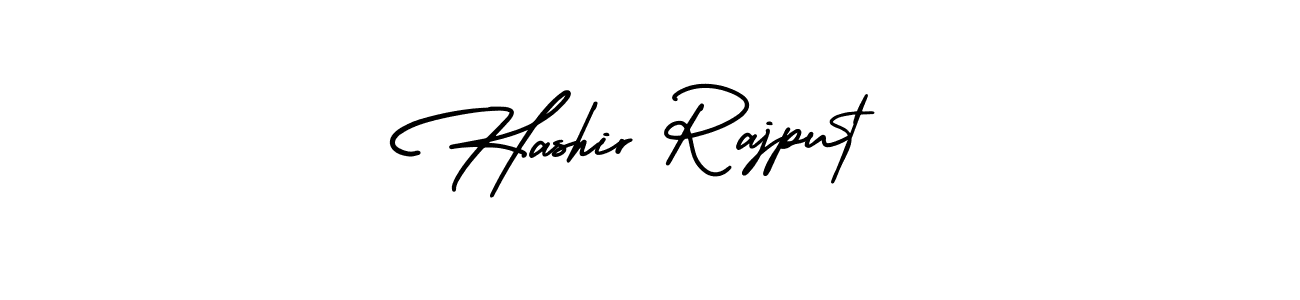 You should practise on your own different ways (AmerikaSignatureDemo-Regular) to write your name (Hashir Rajput) in signature. don't let someone else do it for you. Hashir Rajput signature style 3 images and pictures png