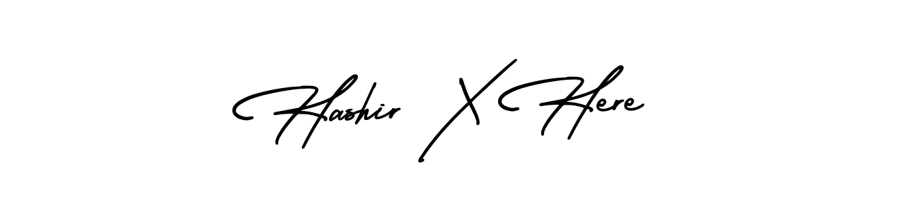 The best way (AmerikaSignatureDemo-Regular) to make a short signature is to pick only two or three words in your name. The name Hashir X Here include a total of six letters. For converting this name. Hashir X Here signature style 3 images and pictures png