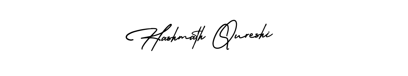 You should practise on your own different ways (AmerikaSignatureDemo-Regular) to write your name (Hashmath Qureshi) in signature. don't let someone else do it for you. Hashmath Qureshi signature style 3 images and pictures png