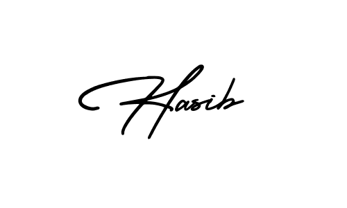 You should practise on your own different ways (AmerikaSignatureDemo-Regular) to write your name (Hasib) in signature. don't let someone else do it for you. Hasib signature style 3 images and pictures png