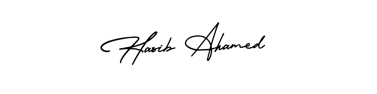 How to make Hasib Ahamed name signature. Use AmerikaSignatureDemo-Regular style for creating short signs online. This is the latest handwritten sign. Hasib Ahamed signature style 3 images and pictures png