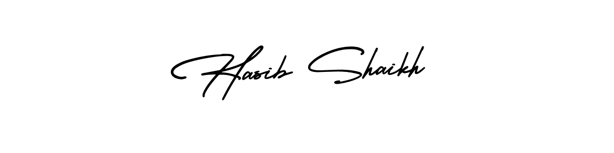 Use a signature maker to create a handwritten signature online. With this signature software, you can design (AmerikaSignatureDemo-Regular) your own signature for name Hasib Shaikh. Hasib Shaikh signature style 3 images and pictures png