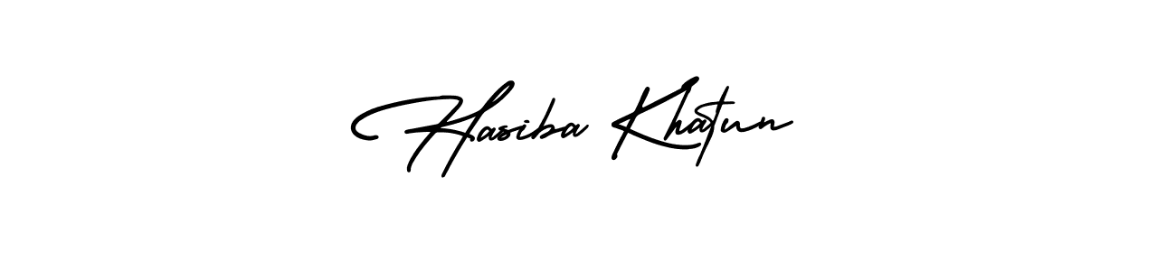 Also You can easily find your signature by using the search form. We will create Hasiba Khatun name handwritten signature images for you free of cost using AmerikaSignatureDemo-Regular sign style. Hasiba Khatun signature style 3 images and pictures png