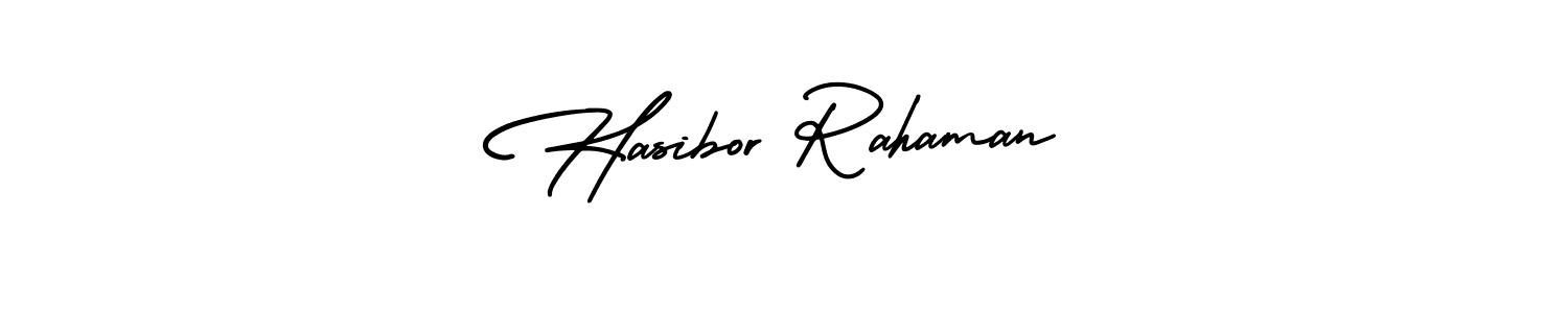 Design your own signature with our free online signature maker. With this signature software, you can create a handwritten (AmerikaSignatureDemo-Regular) signature for name Hasibor Rahaman. Hasibor Rahaman signature style 3 images and pictures png