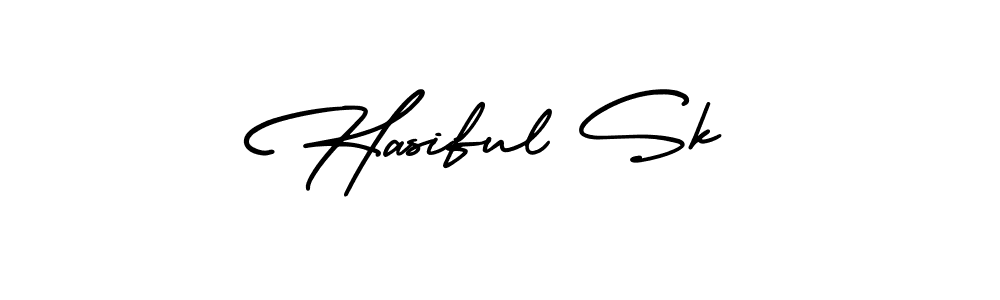 How to make Hasiful Sk name signature. Use AmerikaSignatureDemo-Regular style for creating short signs online. This is the latest handwritten sign. Hasiful Sk signature style 3 images and pictures png